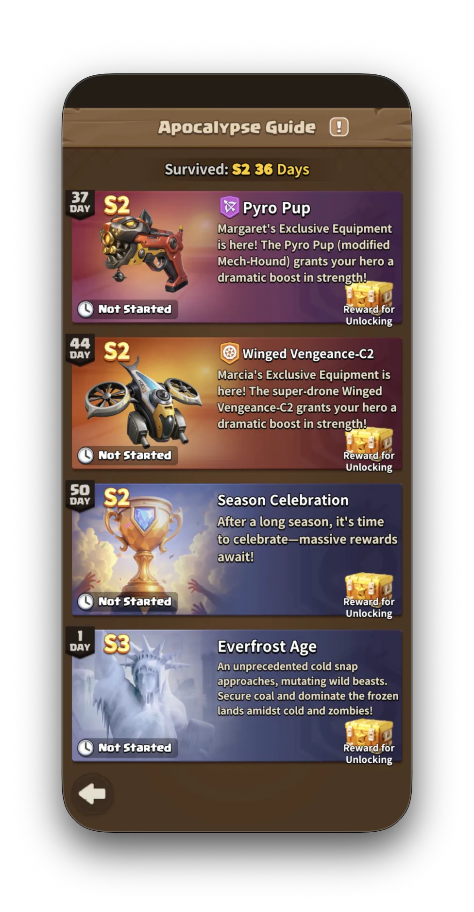 Apocalypse Guide showing Everfrost Age (Season 3) unlock
